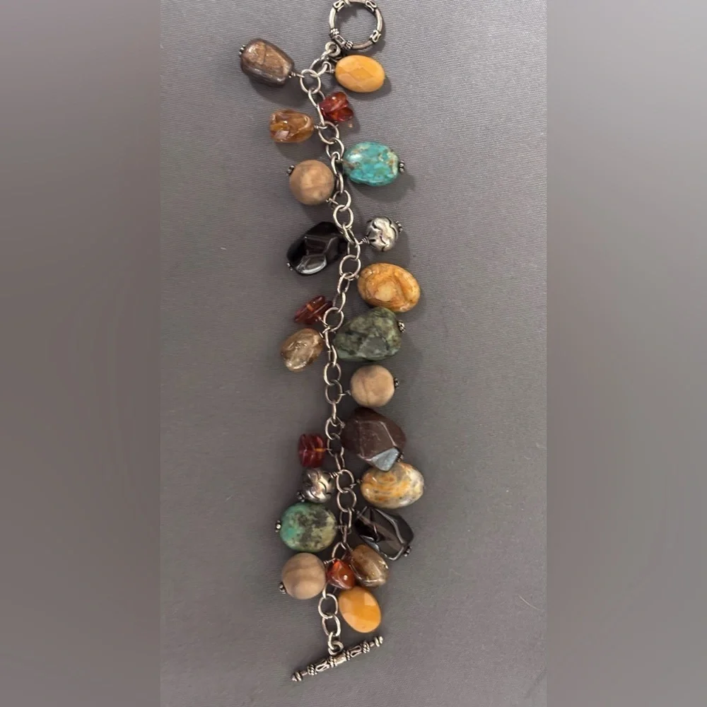Silpada 925 Sterling Silver Gemstone Oxidized Cha Cha Bracelet B1648 RETIRED